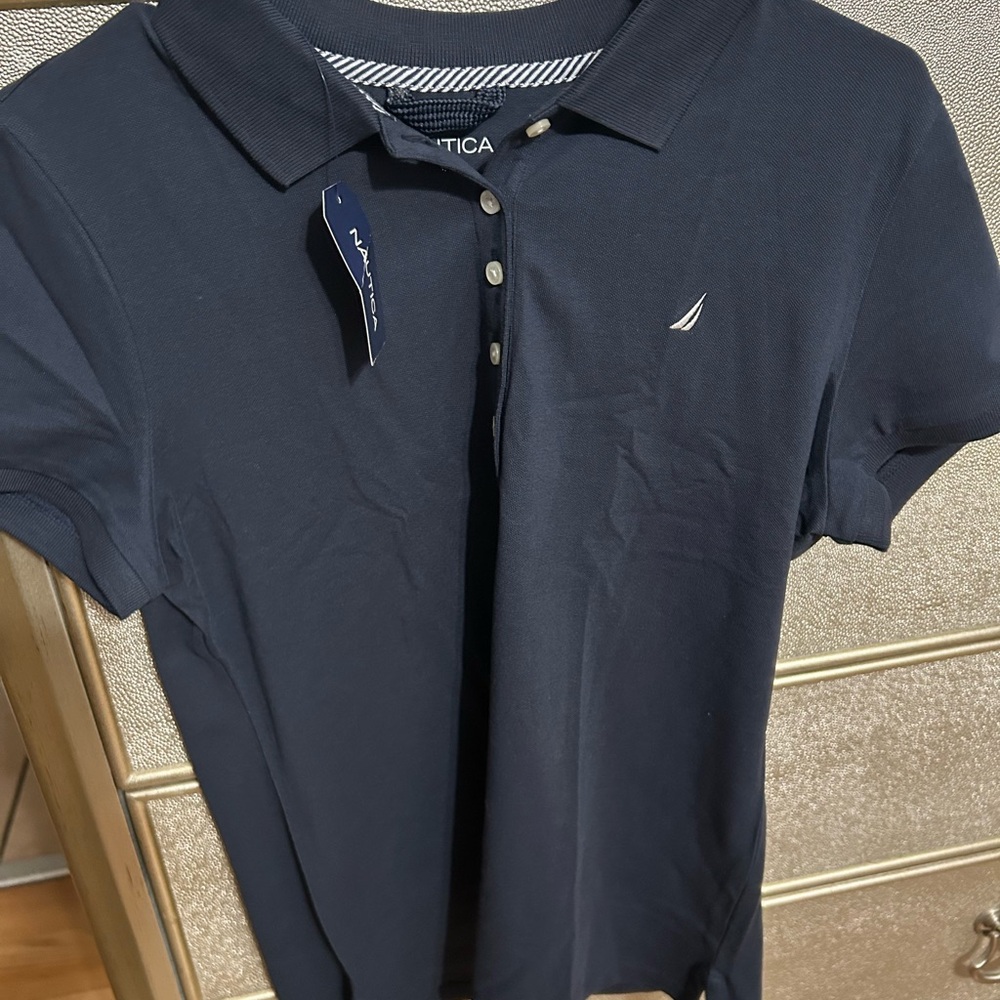 Nautica Women’s  Polo Shirt Navy Blue in Large